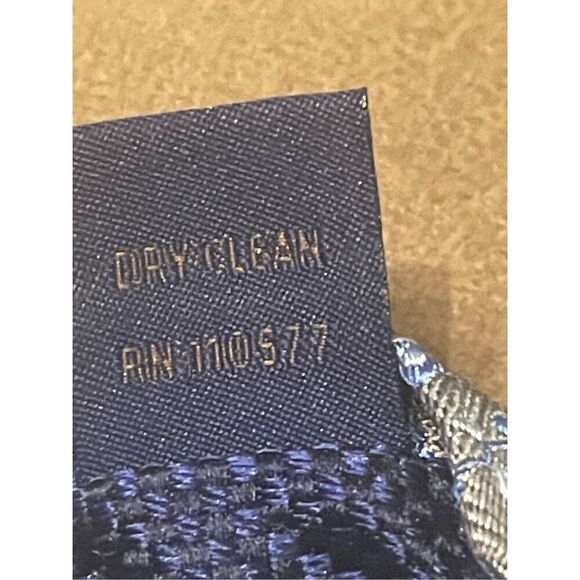 NWT David Donahue Paisley Silk Italian Handmade Neck Tie Gray Blue - Picture 6 of 14